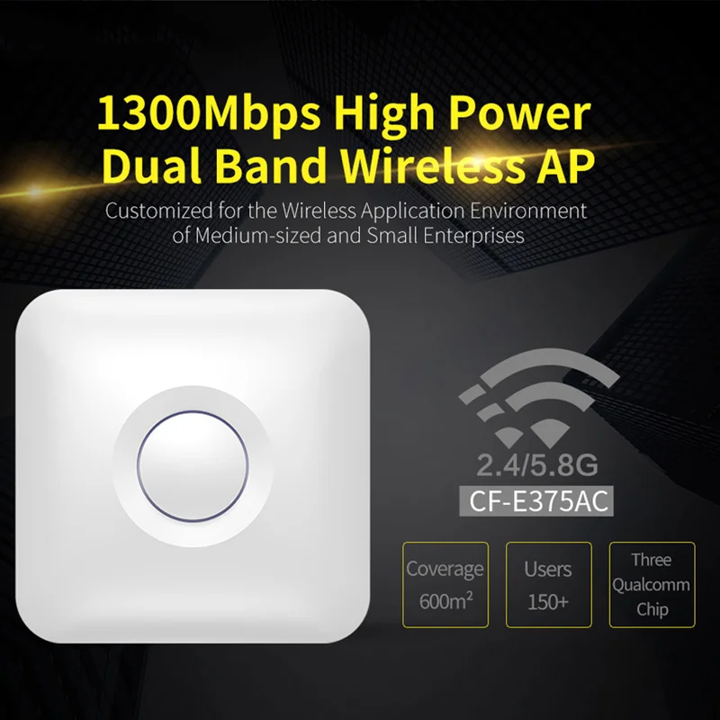 

1300Mbps Wireless Router 5.8G 867Mbps+2.4G 450Mbps Gigabit RJ45 Port Ceiling WIFI AP EM88