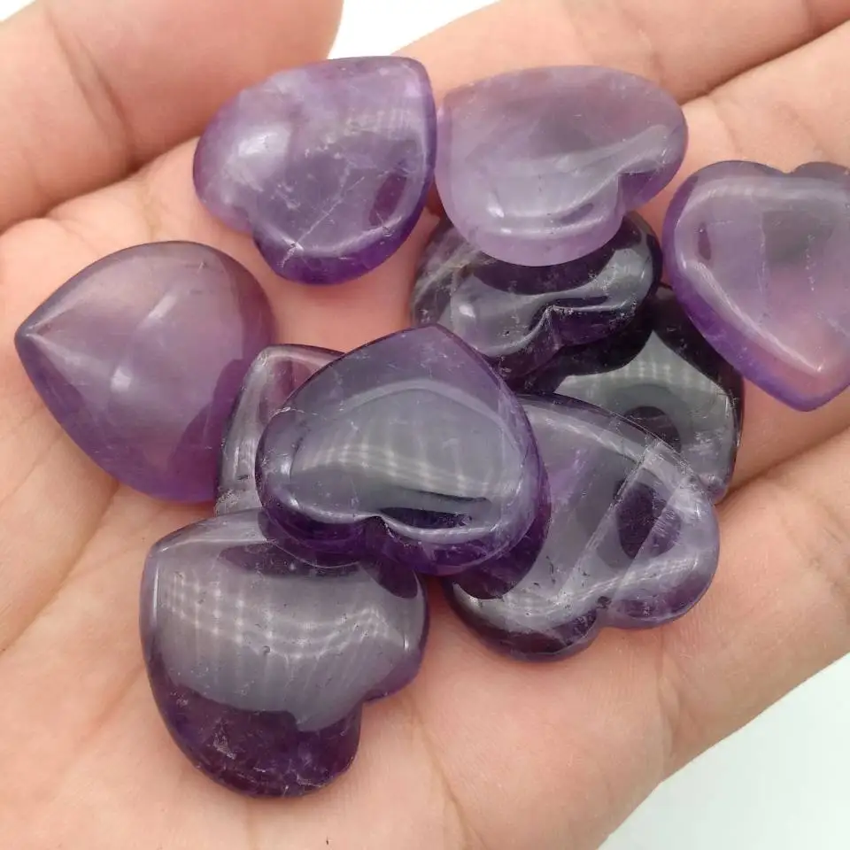 1 шт. Аметист Кристалл Сердце Камень Аметист полированный драгоценный ...