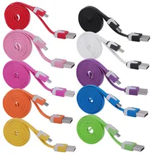 Hot Selling 1m 2m 3m Noodle Micro USB Charger Micro USB Cable for Samsung S6 S7 Android Smartphone Micro USB Cable Fast Shipping