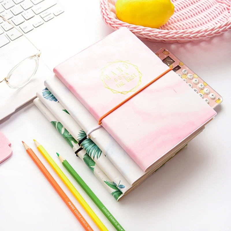 

A6 Simple Notebook Students School Travel Journal Diary Book simple PU leather cover thread binding notebook