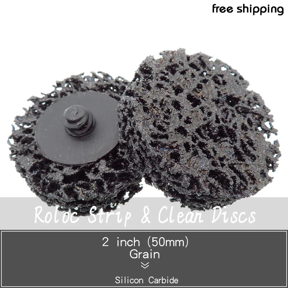 

10PCS 2" 50mm Quick Change Roloc Easy Strip & Clean Discs Black for Paint Rust Removal Auto Surface Prep