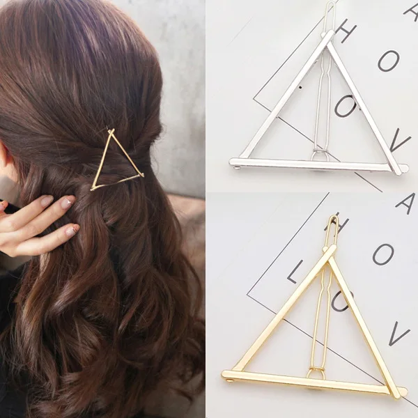 Women Hairpins Girls Star Heart Circle Hair Clip Delicate Unicorn Hair Pin Hair Punk Hollow Out Moon Triangle Circle Barrettes