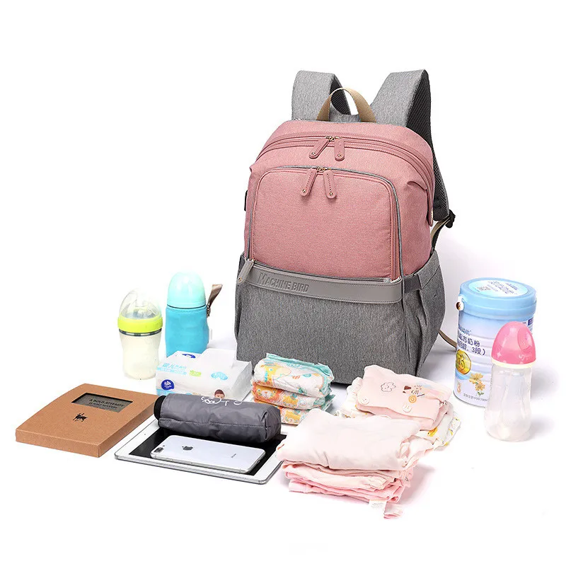 Spring New Baby Nappy Backpack Mommy and Daddy Outdoor Travel Shoulder Bags Fashion Multi-function Kids Bottle Diaper Bag Large08