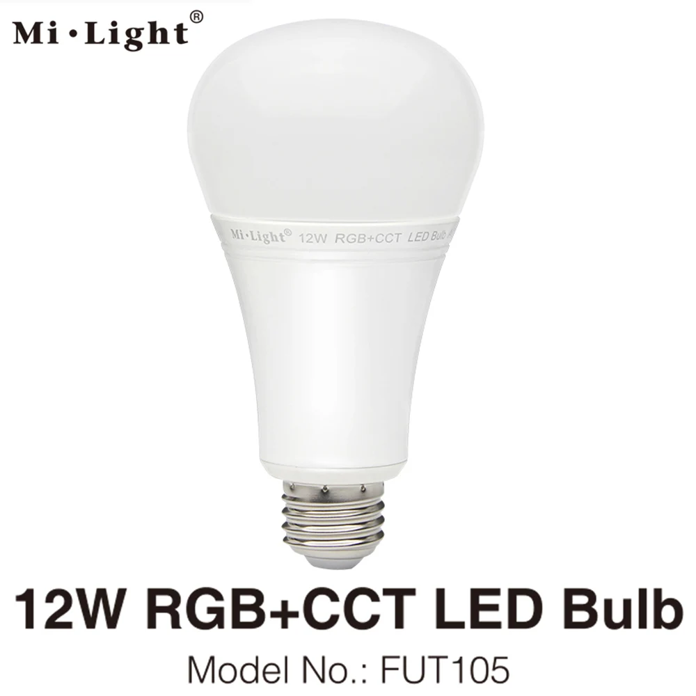 MiLight E27 12 Вт RGB+ CCT Светодиодный прожектор лампы FUT105 110V 220V Полный Цвет дистанционного Управление WiFi смарт-лампы в виде Совместимость 4-Зона дистанционного управления