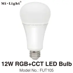 MiLight E27 12 W RGB + CCT светодиодный лампы Spotlight FUT105 110 V 220 V полная Цвет удаленного Управление умная лампа Wi-Fi Совместимые 4-Zone Remote