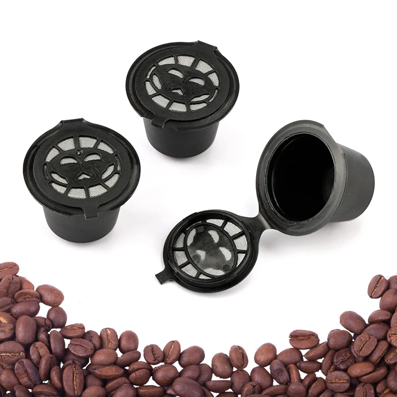 2PCS/Set Coffee Filter Capsule Box Reusable Refillable Coffee Capsule Filters For Nespresso With Spoon Brush Kitchen Accessories