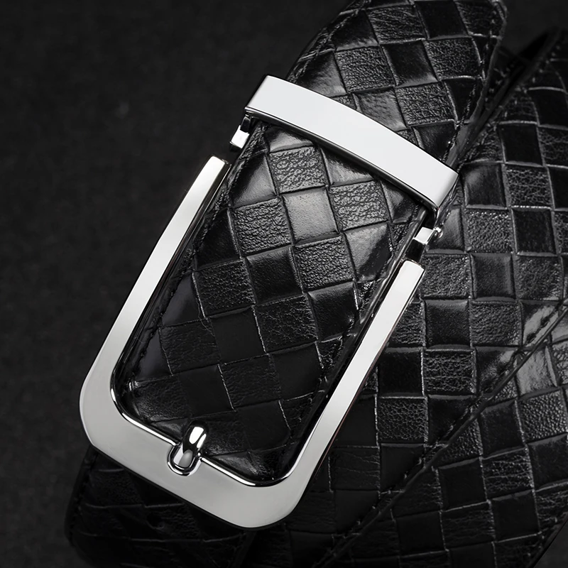 

new high quality men's genuine leather belt male Black designer Luxury Brand braided belts for men Alloy pin buckle Vintage