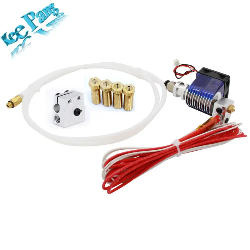 3D Printer J-head Hotend with Fan for 0.4mm 1.75mm 12v v6 Direct Filament Wade Extruder 0.6/0.8/1.0/1.2mm Nozzle+Volcano kit