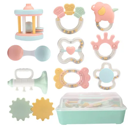 Beiens силиконовый Прорезыватель-погремушка, игрушки для малышей, детские зубы с кипящей водой, твердые, захватывающие руки, колокольчик, погремушка, игрушки