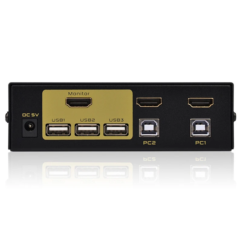 USB HDMI KVM переключатель 2X1 с мышкой и клавиатурой ручной переключатель и горячий ключ поддерживается win7/8/win10/(mac OS не поддерживается