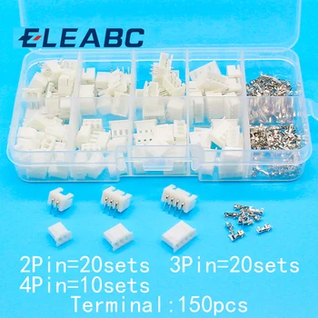 

50 sets Kit in box 2p 3p 4pin Right angle 2.54mm Pitch Terminal / Housing / Pin Header Connector Wire Connectors Adaptor XH Kits