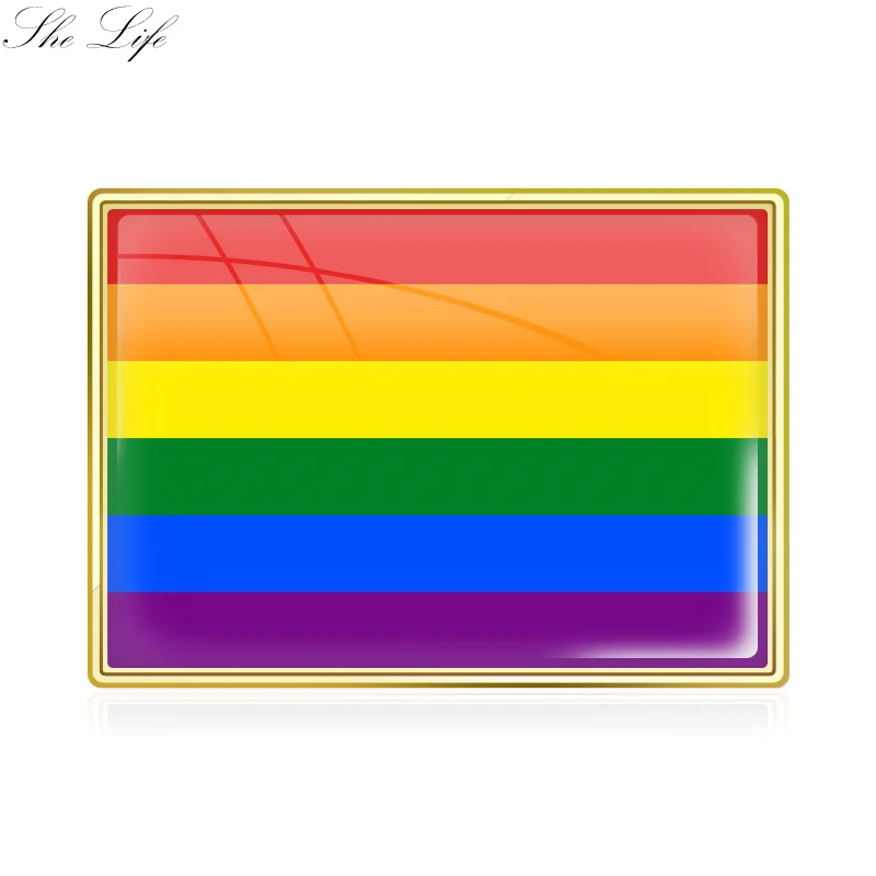 Модные Гей Радуга гордости булавка брошь с флагом Lesbian поддержка Кнопка Одежда