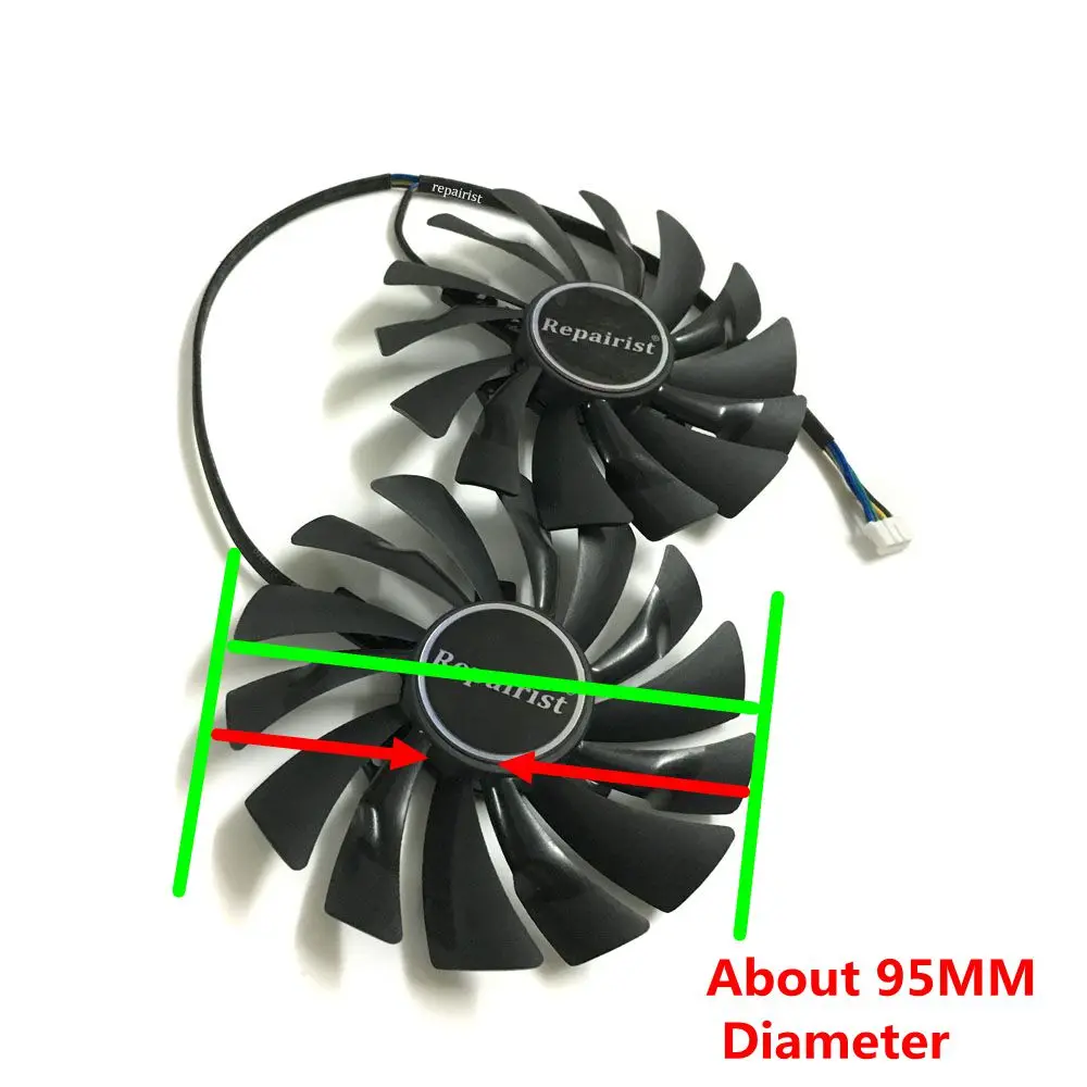 2 шт./лот GTX1060 GPU кулер Охлаждающие вентиляторы для MSI GeForce GTX 1060 OS видеокарта как замена