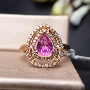 

Pink Sapphire Ring Pure 18 K Gold Natural Unheat Oval Pink Sapphire Gemstones 1.01ct Sapphire Diamonds Female Wedding Rings TX