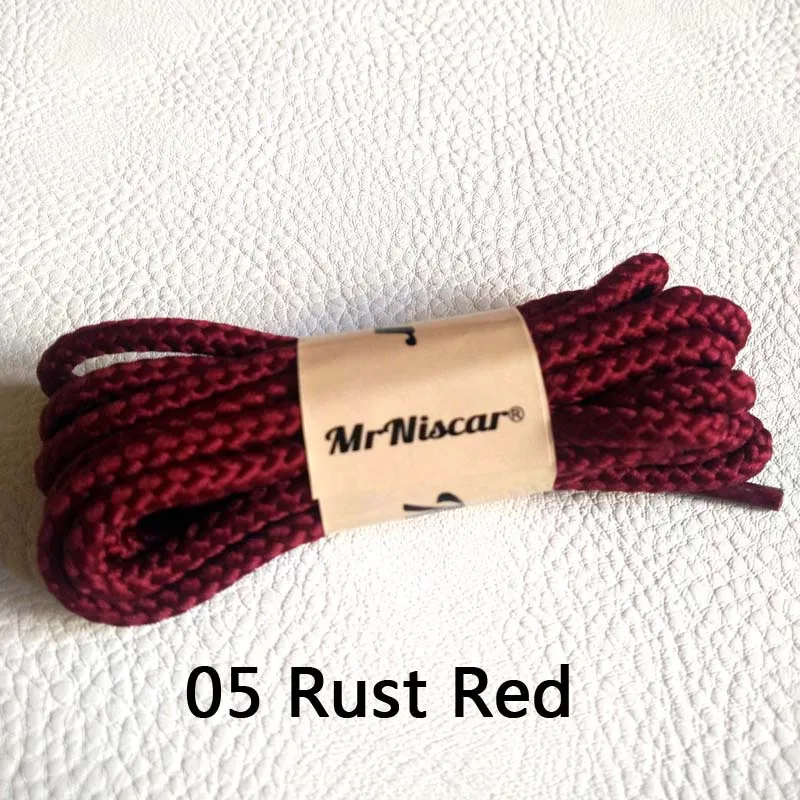 Mr. Niscar 10 пар полиэфирные круглые шнурки для пеших прогулок кемпинговые шнурки для скейт-ботинок модная рабочая обувь шнурки для обуви - Цвет: 05 Rust Red