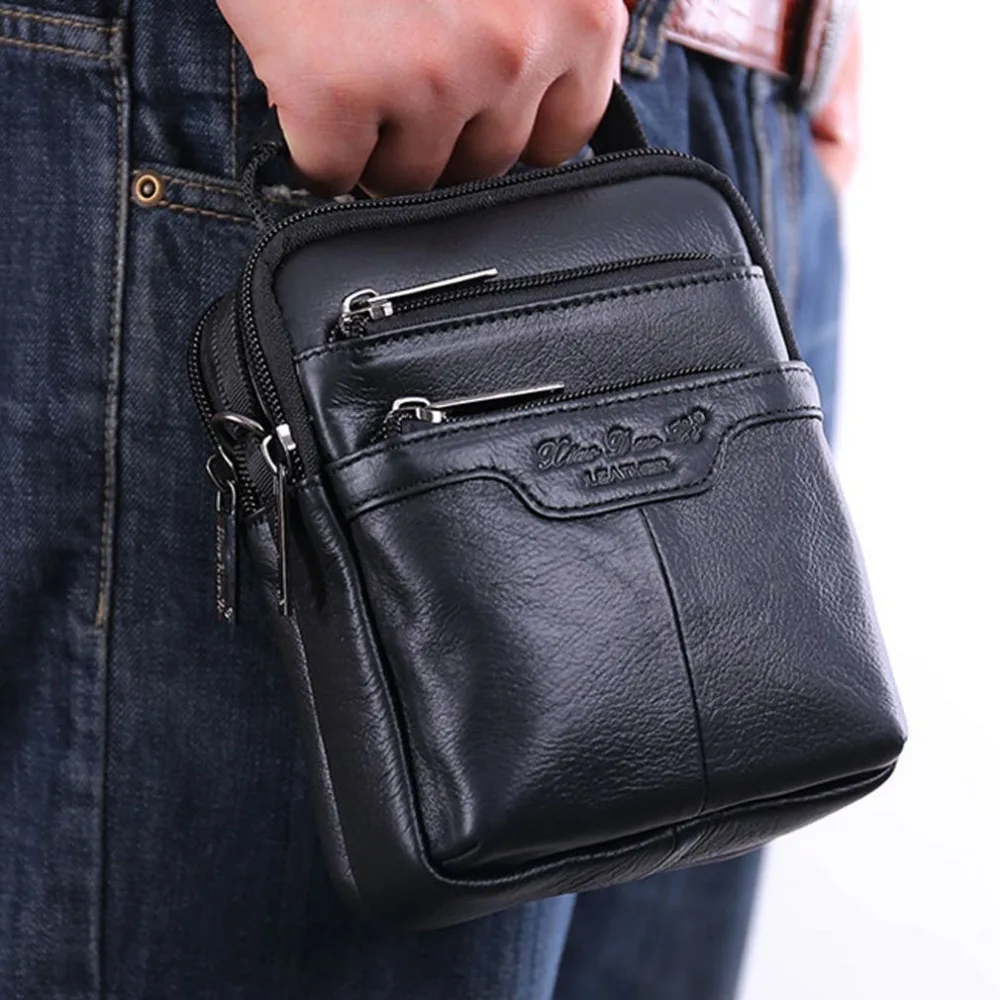 Для мужчин из натуральной кожи Messenger плечо Crossbody сумка талии пояс хип бум Мужской