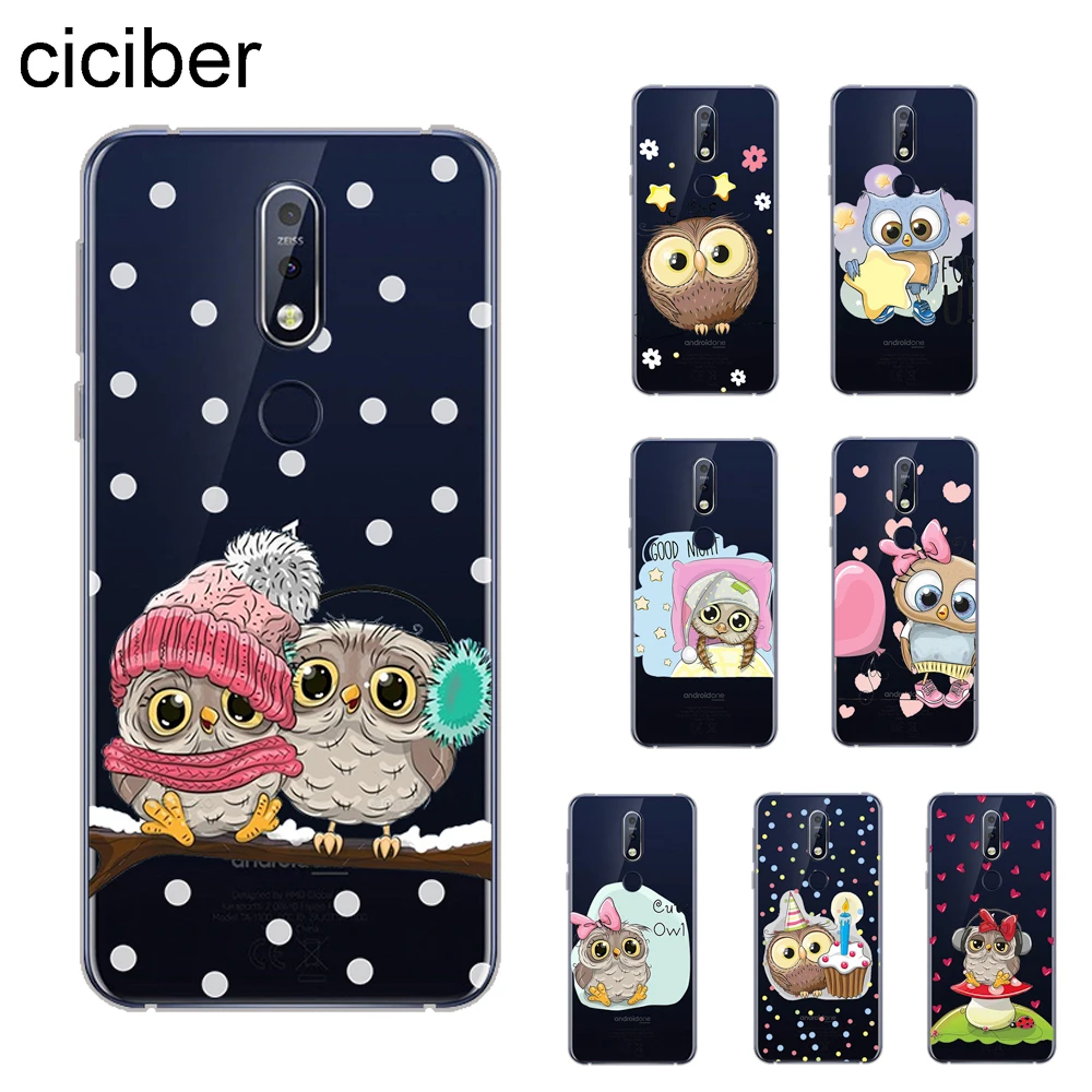 

ciciber Cute Owl Cover For Nokia 8 8.1 7 7.1 6 6.1 5 5.1 3 3.1 2.1 1 Plus 9 PureView Phone Cases For Nokia X7 X6 X5 X3 Soft TPU