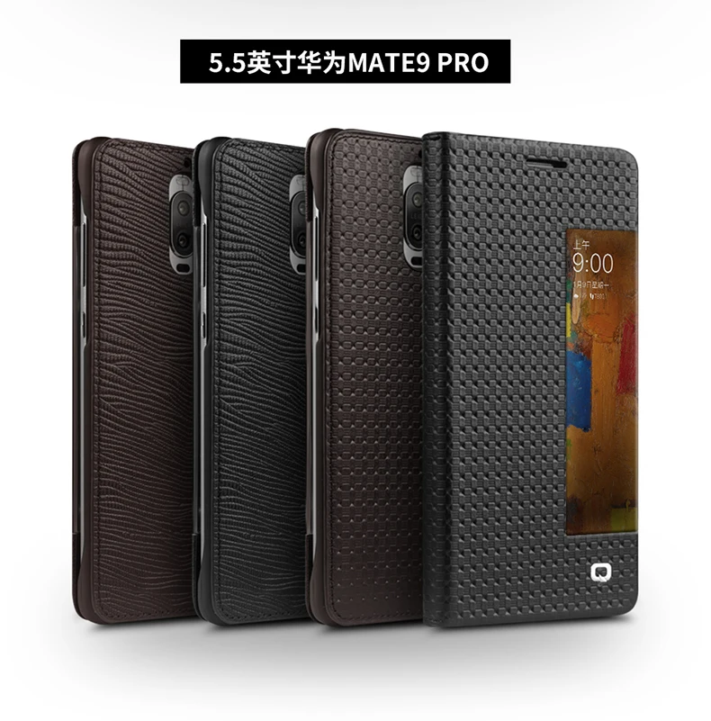 Роскошный флип-чехол из натуральной кожи для huawei mate 9 Pro, Стильный деловой чехол с подставкой и окошком для huawei mate 9 Pro