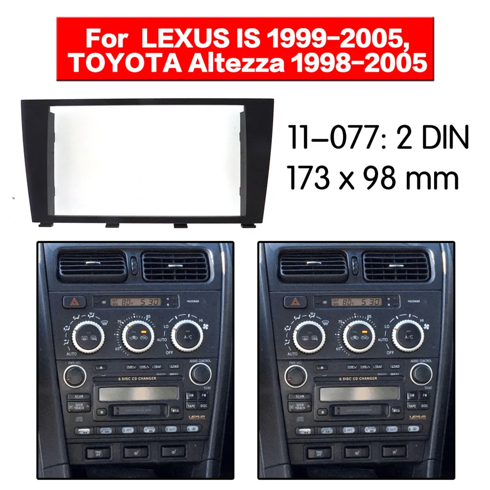 Radio Fascia for Lexus IS200/Toyota Altezza 2 Din Stereo Panel Dash Kit Frame 