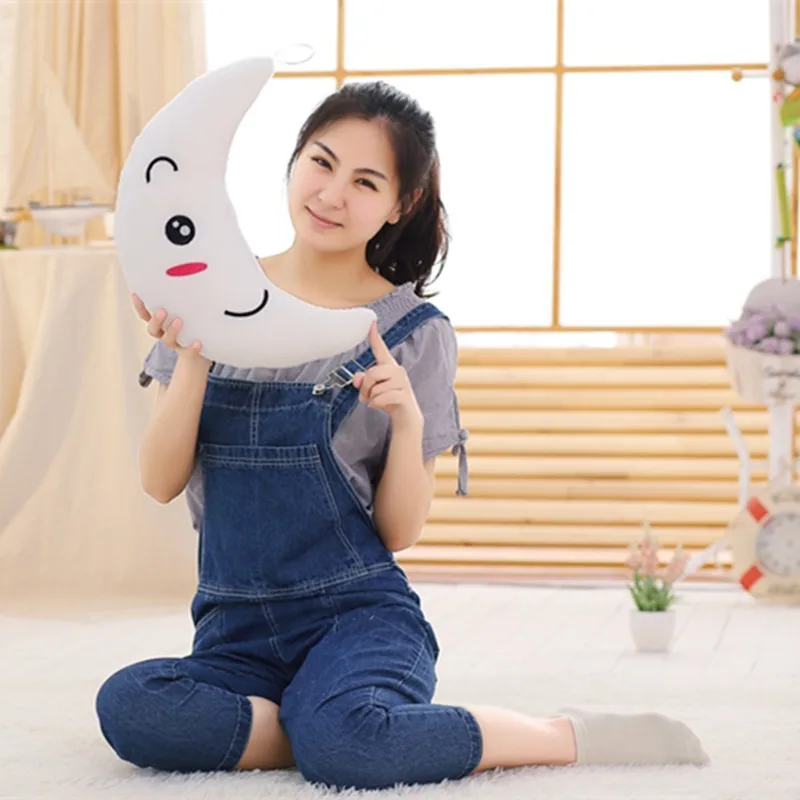 Miaoowa New 35cm Colorful Moon Shape Plush Toys Luminous Glowing LED Light Pillow Soft Stuffed Lovely Kids Toy Birthday Gift Miaoowa New 35cm Colorful Moon Shape Plush Toys Luminous Glowing LED Light Pillow Soft Stuffed Lovely Kids Toy Birthday Gift
