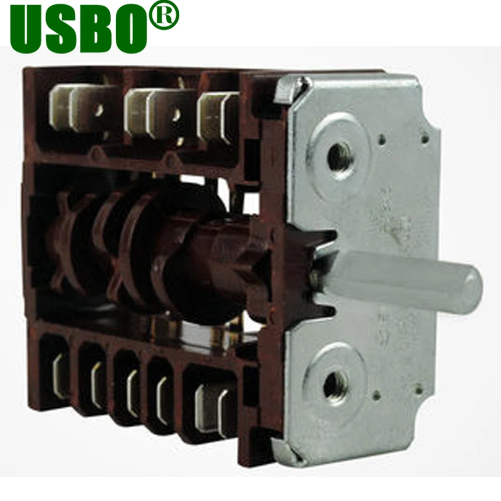 

New 360 degree rotary 5 bits 4 files Electrical Power knob Switch 20A 16A 250V gear switch Multi range stove oven switch