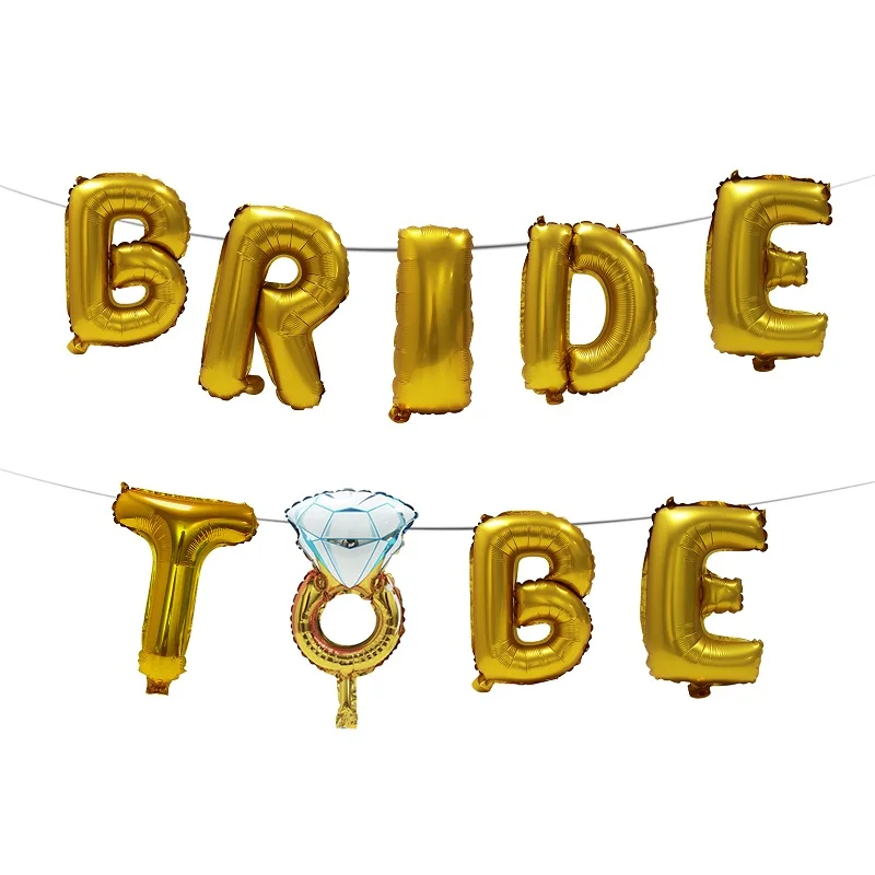 1 комплект 16 дюймов золото невесты, чтобы быть Фольга воздушные шары с буквами девичник курица украшения для ночной вечеринки Свадебные украшения подарки - Цвет: Gold