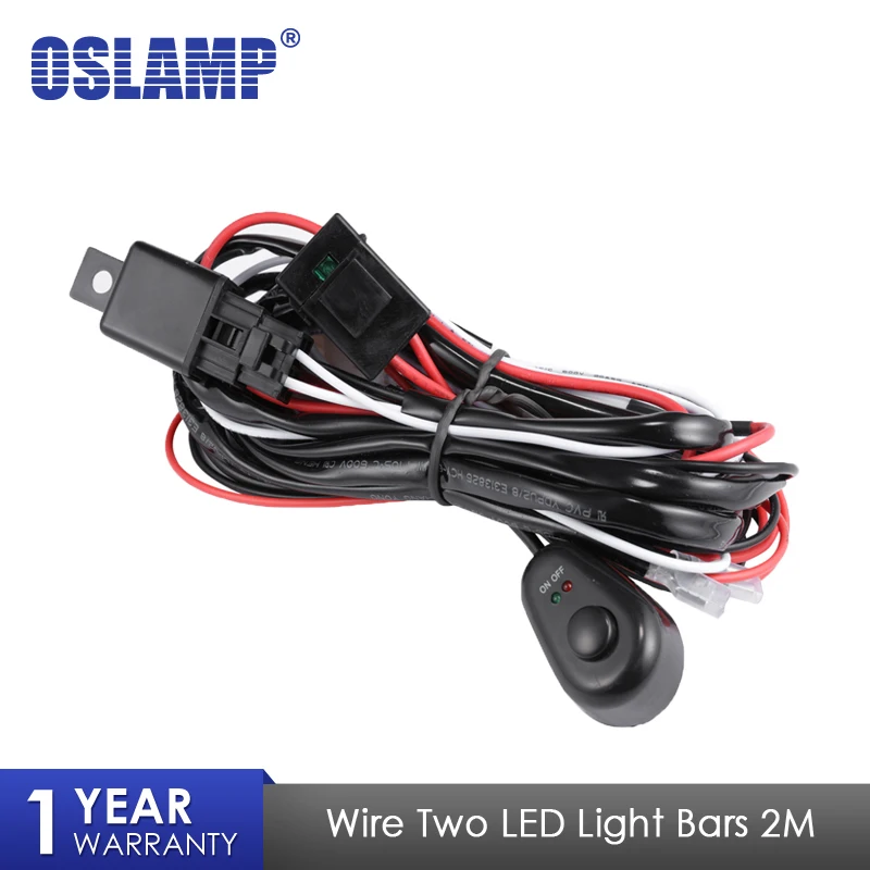 Oslamp 2 м Автомобильный светодиодный свет бар проводка жгута проводов реле ткацкий