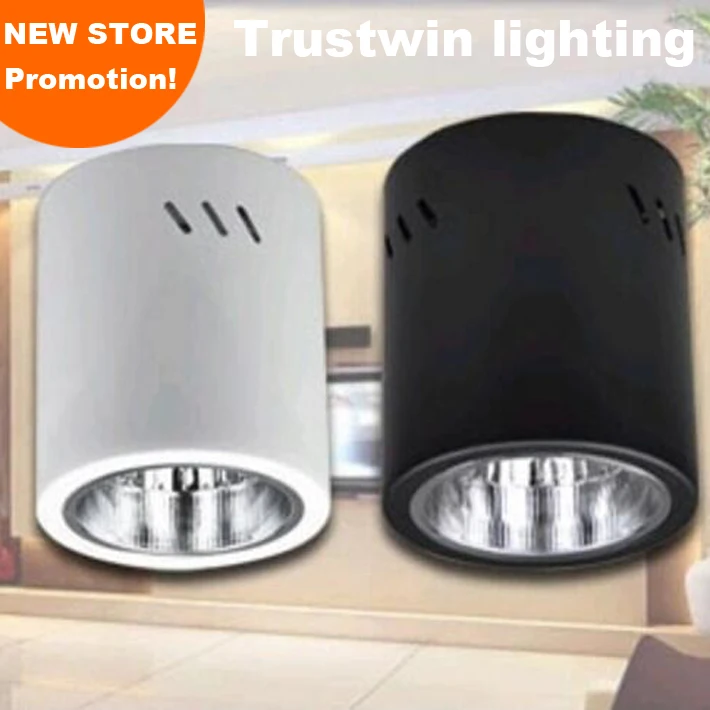 

4 pieces spot bulb fixture Halogen round holder white black E27 lamp holder hanging flush surface mounted LED downlight fixture