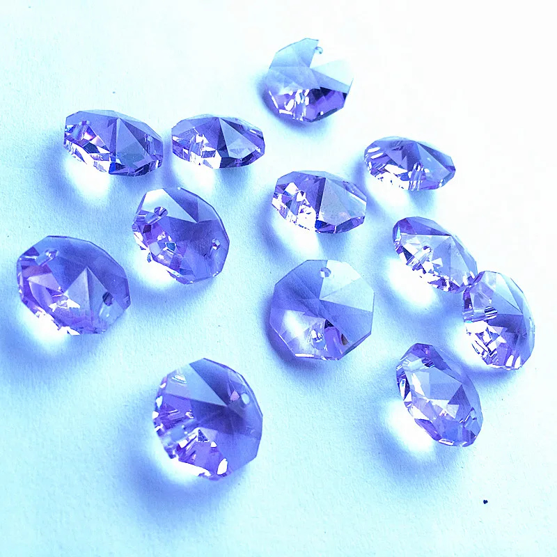 14mm Crystal Glass Diamond Colorful Octagonal Beads Wedding Party Home Decor