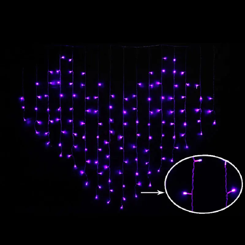 Светодио дный 2 м x 1,5 сердце форма гирлянды светодиодные праздник света Рождество Свадебные украшения Шторы огни