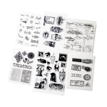 

1 Pack/lot Silicon Clear Stamp Cat Lace Scenic Word Art Stamp DIY Scrapbooking Card Making Decoration Supplies