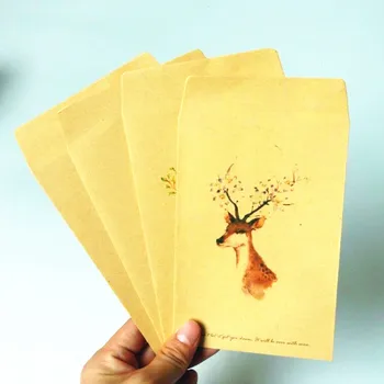

10pcs/lot Kawaii Forest Deer series kraft paper envelopes nice gift envelope for wedding Invitation small envelopes for postcard