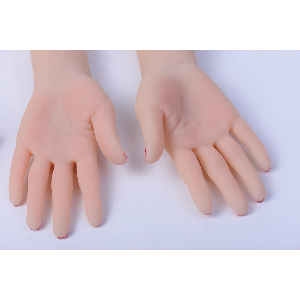 MagiDeal 1Pair Female Nail Art Practice Hand Realistic Tattoo Fake Skin Hand