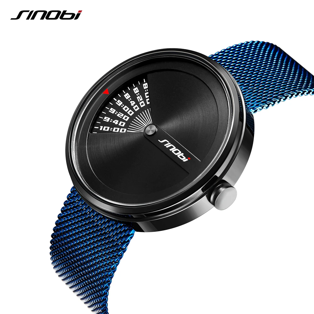 

SINOBI New Design Original Creative Design Watch Luxury Watch Men Waterproof Saat Stainless Steel Mesh Band Relogio Masculino
