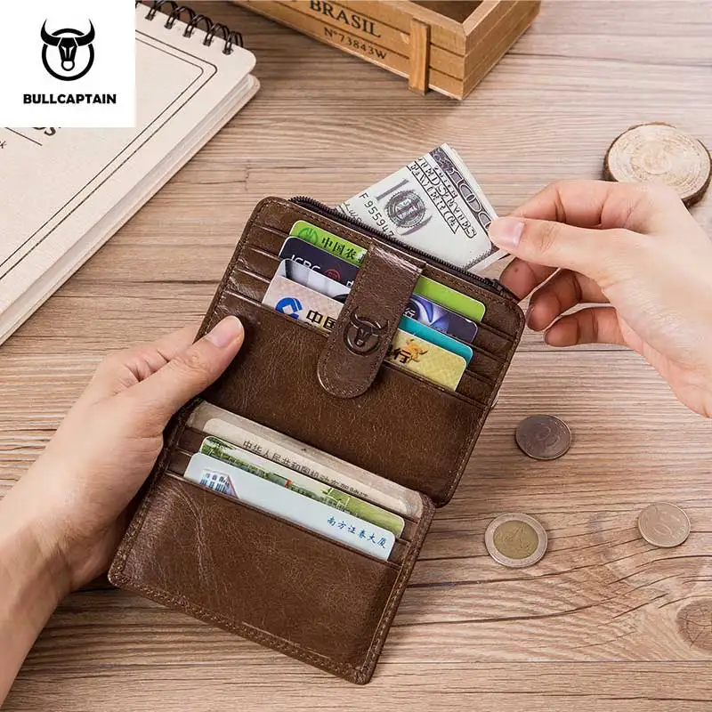 BULLCAPTAIN جلد طبيعي RFID حجب سستة حامل بطاقة الائتمان عربة محفظة البسيطة سليم المحفظة بطاقة و id حاملي رجل الأعمال BULLCAPTAIN جلد طبيعي RFID حجب سستة حامل بطاقة الائتمان عربة محفظة البسيطة سليم المحفظة بطاقة و id حاملي رجل الأعمال