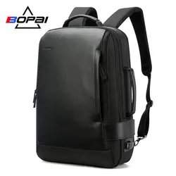 15,6 дюймов ноутбук рюкзак черный контрактивный кожаный для мужчин зарядка через usb Мужской нейлоновый походный рюкзак s рюкзаки