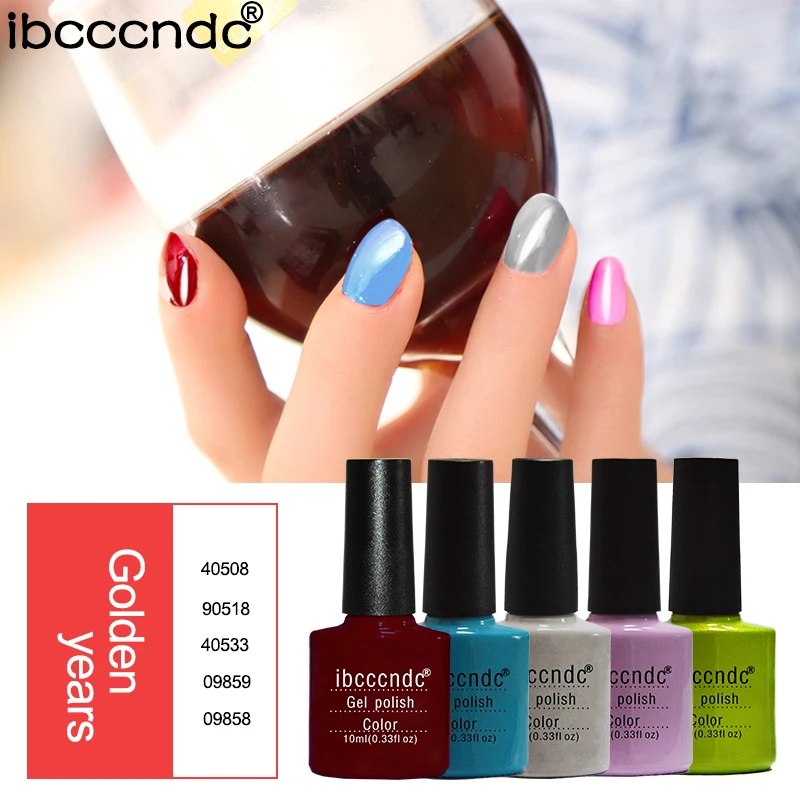 

5 Pcs/Set 10ML Soak Off Nail Gel Polish Design Manicure DIY Nail Art Kit Nail Vanishes Base Top Gel Nail Polish