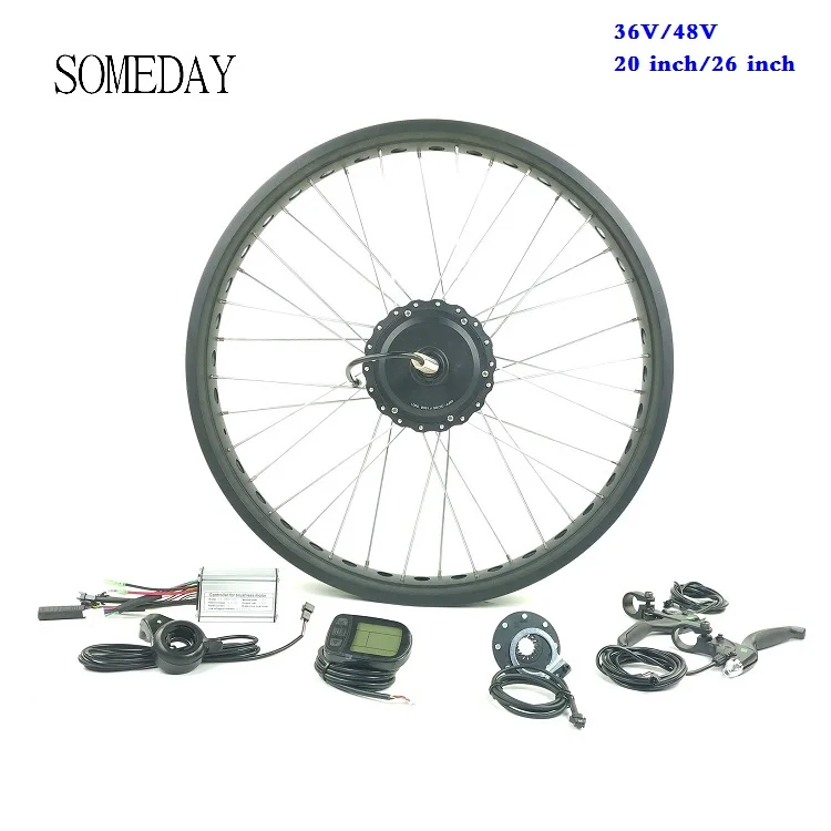 

SOMEDAY Electric Bicycle conversion kit with LCD5 display 36V/48V500W E-BIKE snwo bike rear rotate Brushless Gear Motor