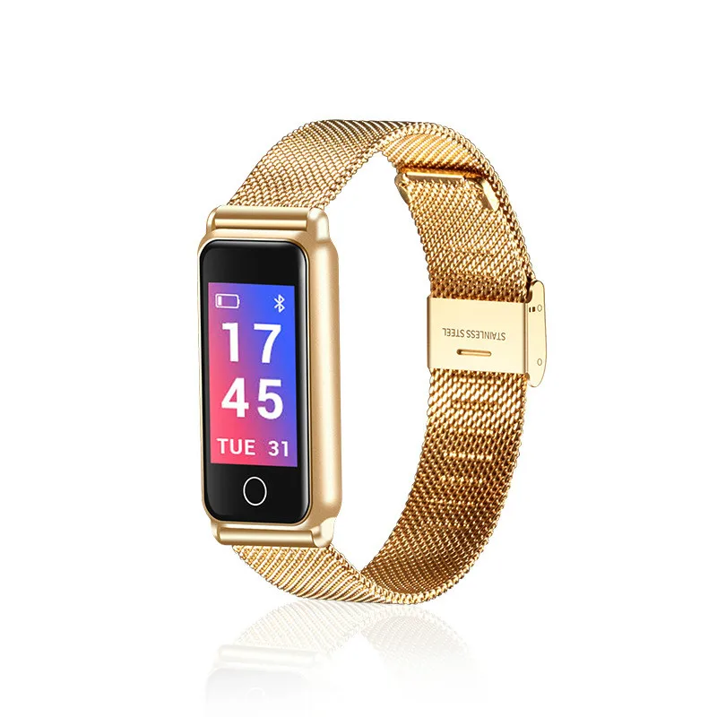 Smart Bracelet Blood Pressure Measurement Metal Bluetooth Watch Blood Pressure Heart Rate Measurement Sports Step Waterproof