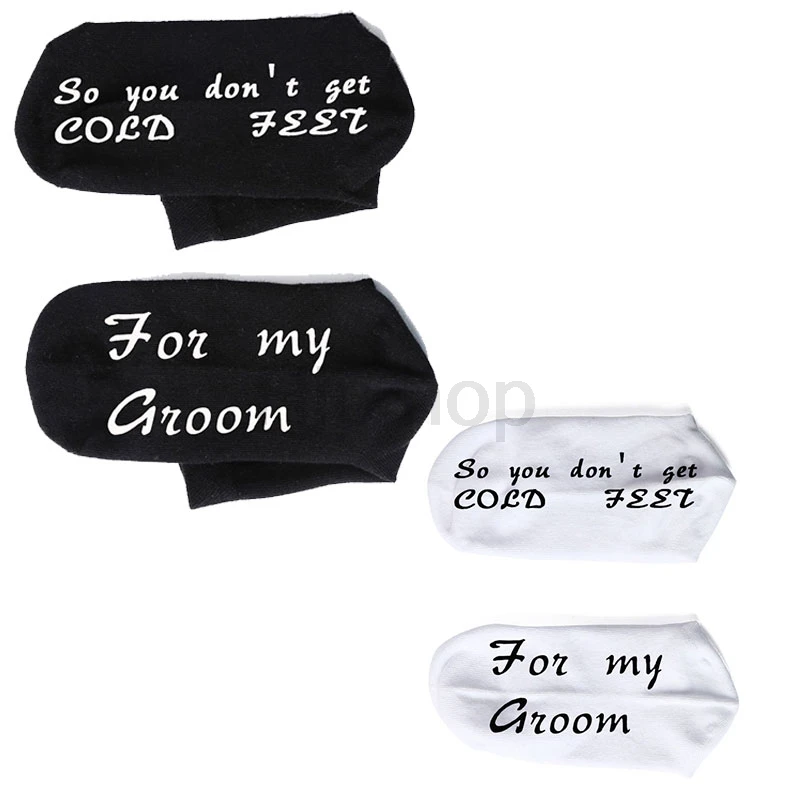 

Bridegroom and bride sock So you don't get cold feet for my groom sock Team Bride wedding Engagement socks