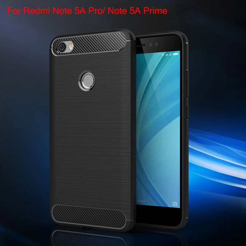 

Carbon fiber silicone case for xiaomi redmi note 5a pro funda shockproof armor brushed tpu cover note 5a prime etui coque kryt