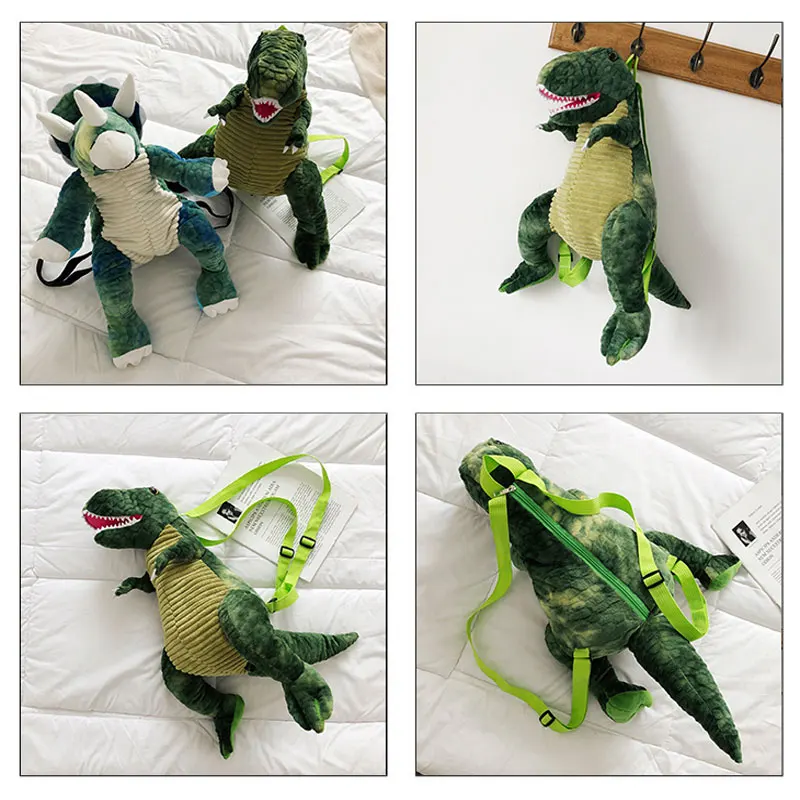 3D яркий плюшевый рюкзак с динозавром для детей, водонепроницаемые детские рюкзаки, Детская маленькая сумка для девочек, милые животные, дорожные сумки, игрушки, подарки