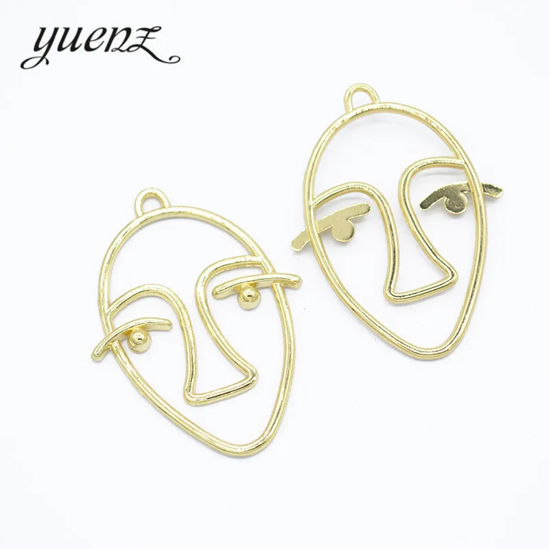 YuenZ 10 шт 10 стилей лицо KC Золотой Цвет трендовые очаровательные женские серьги ожерелье сплав Подвески для изготовления ювелирных изделий W15 - Окраска металла: Посеребренный