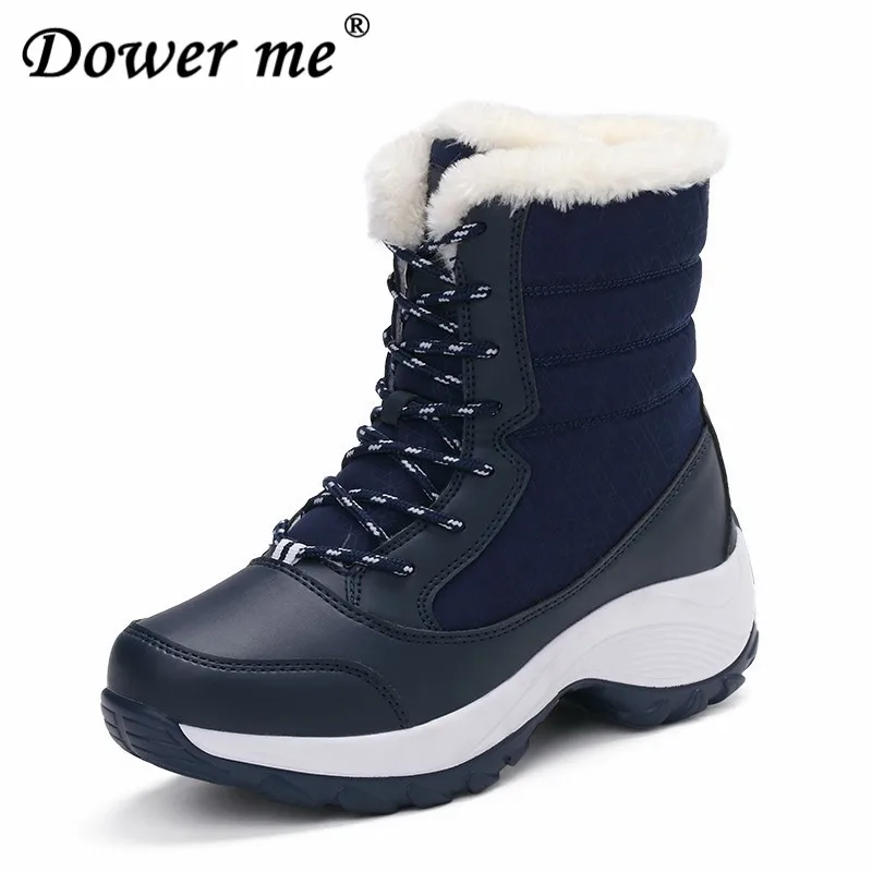 Women Cotton boots non slip waterproof ankle snow boots women platform