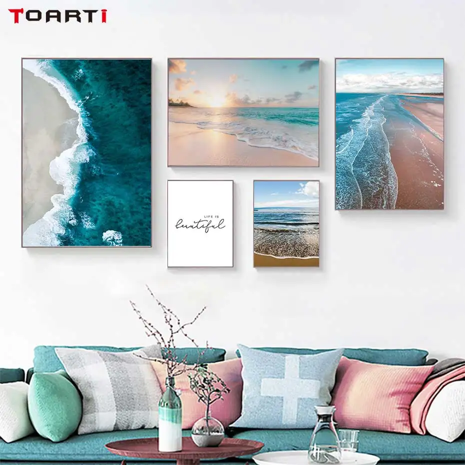 

Beautiful Sea Ocean Prints Posters Modern Natural Canvas Painting On The Wall For Living Room Home Decor Life Quotes Pictures