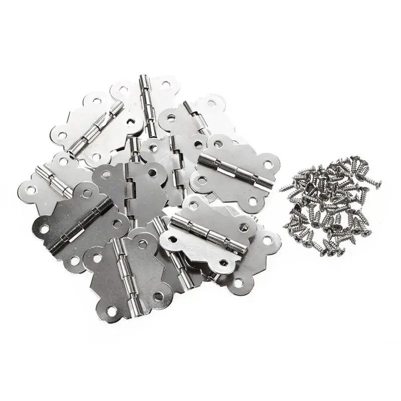 

Metal Butterfly Shape Cabinet Gate Cabinet Door Hinges Silver Tone 13 Pcs