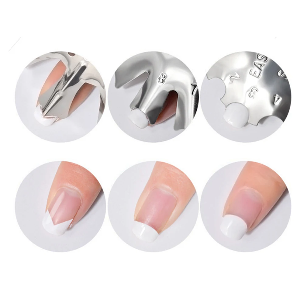 1pcs Easy French Line Edge Nail Tool Smile Cutter Nail Stencil Edge Trimmer Multi-size Nail Manicure Nail Art Styling Tool Set