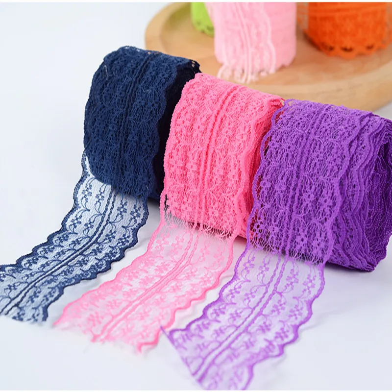 

10 Meters a Roll 4.5CM Color Lace Clothing Underwear DIY Accessories Handmade Material Embroidery Sewing Decorative Lace Fabric