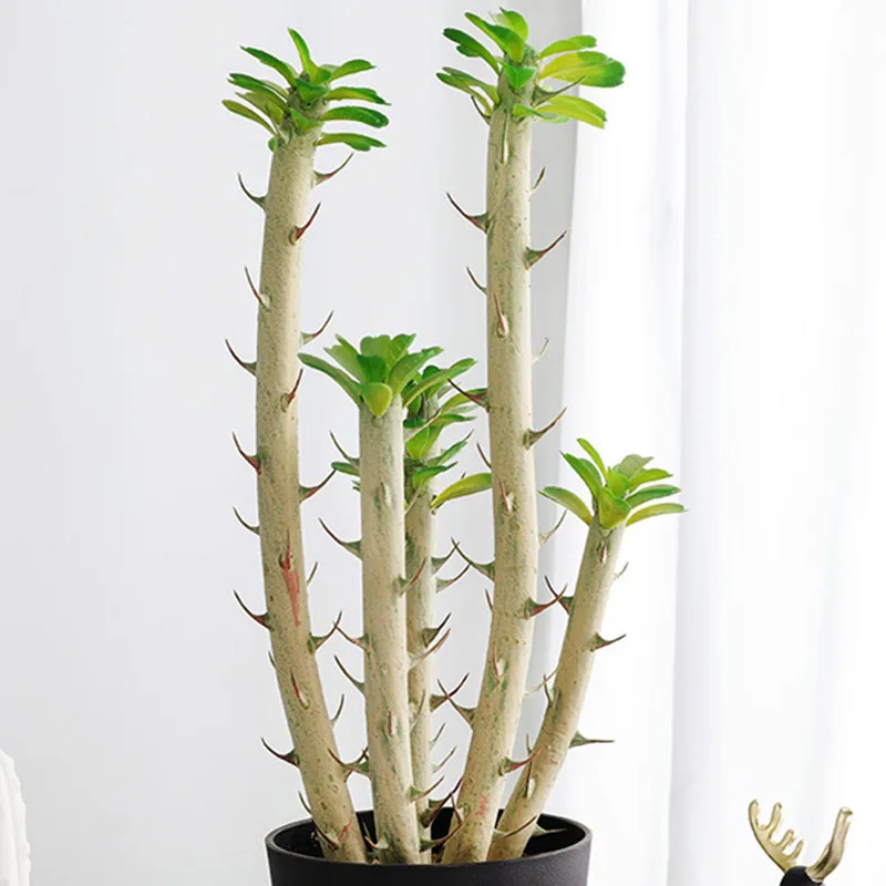 

1pc Artificial Barbed Cactus Decoration Tropical Rain forest Plants Fake Plastic Plant Leaves Artificial Plants