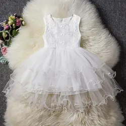 U-SWEAR, Новое поступление 2019 года, милые платья с цветочным рисунком для маленьких девочек шифоновое бальное платье с цветочной вышивкой